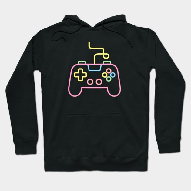 Faux Neon Game Console Controller Gamer Hoodie by rustydoodle